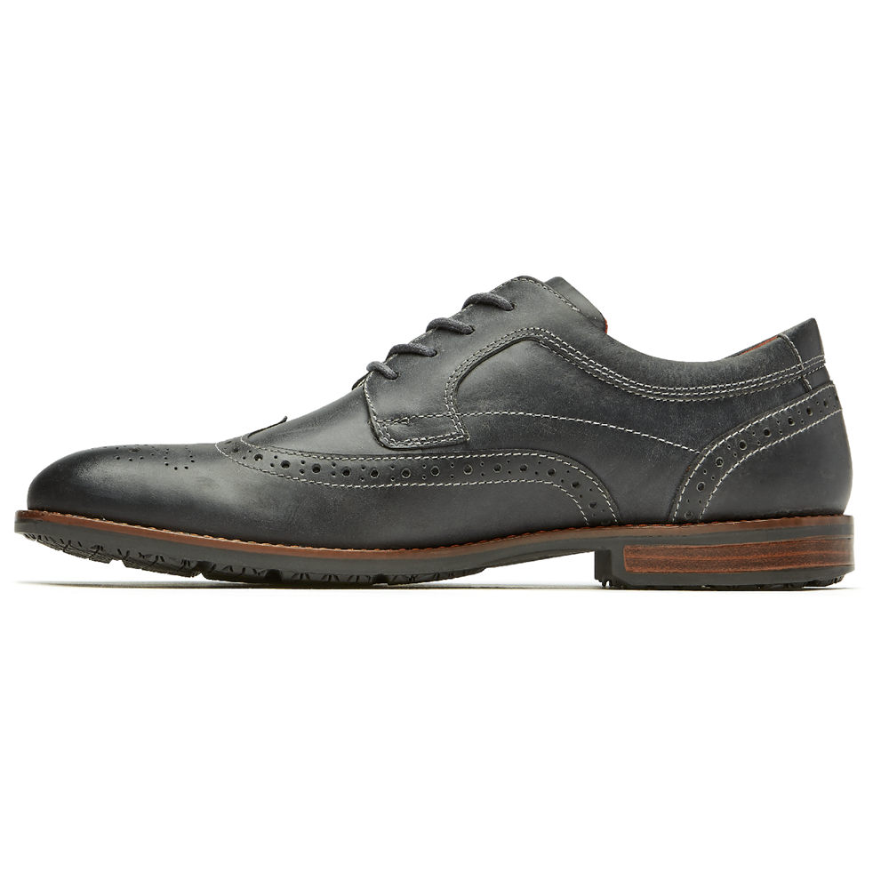 Rockport Singapore Mens Lace Up - Dustyn Wingtip Grey - XA1324750